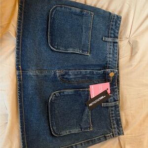 PrettyLittleThing Dark Blue Denim Skirt